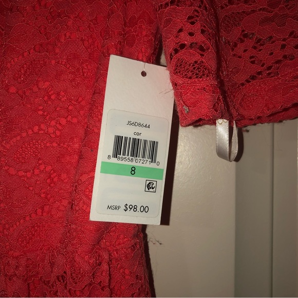 NWT Jessica Simpson orange lace overlay dress size 8 - Picture 5 of 7